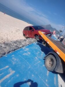 reboque carro na areia